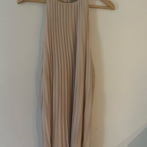 H&M Cream Pleated Maxi Dress